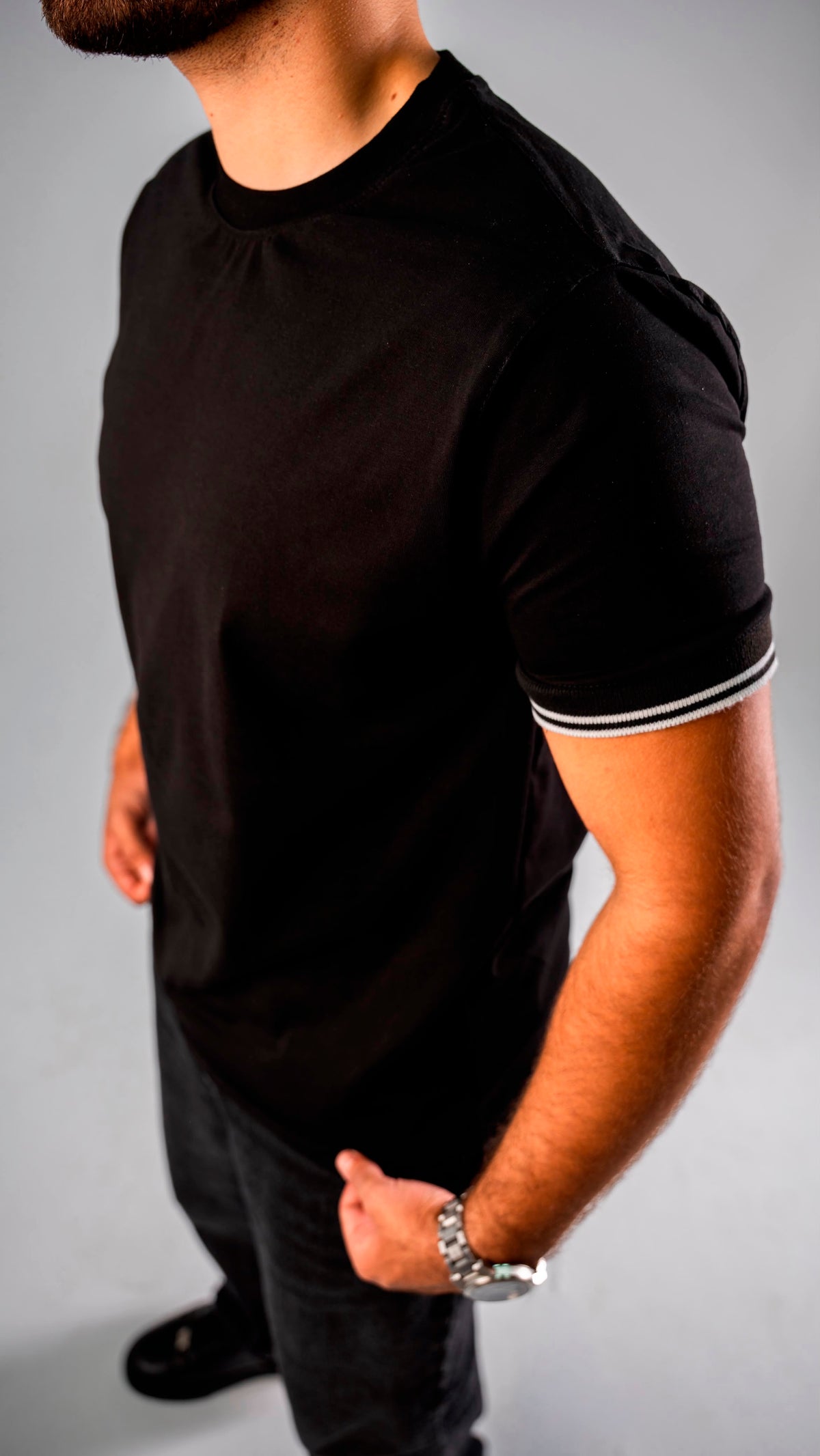 Contrast Tee — Black / White