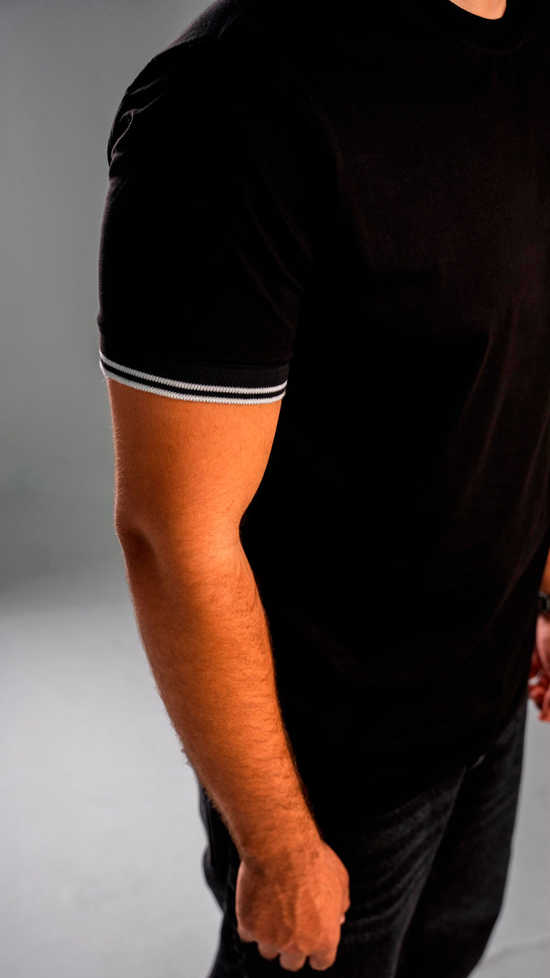 Contrast Tee — Black / White
