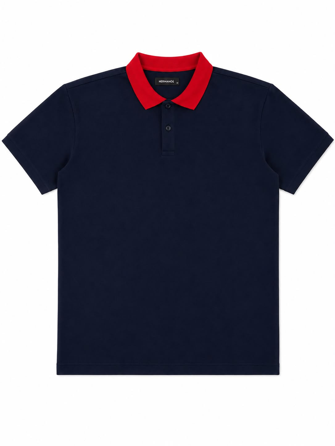Contrast Polo — Navy/Red