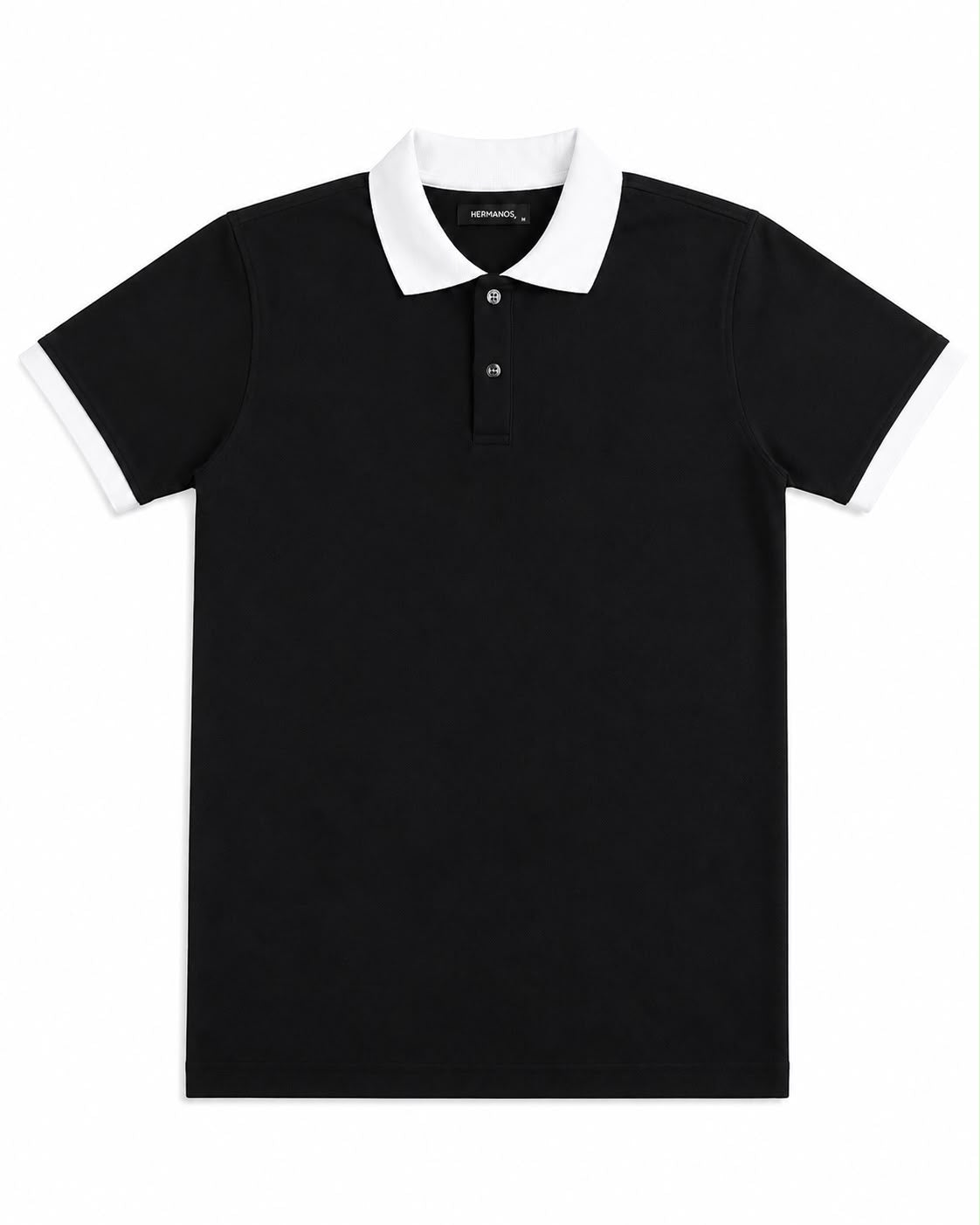 Contrast Polo — Black/White