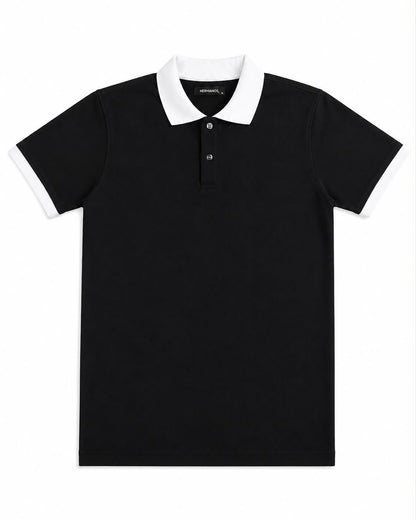 Contrast Polo — Black/White