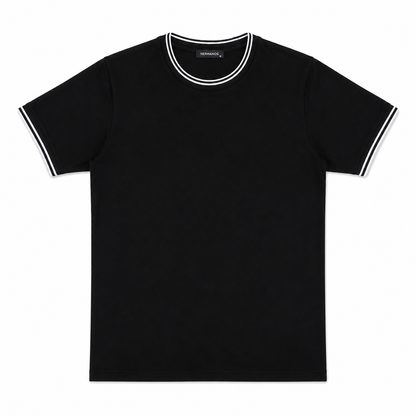 Contrast Trim Tee — Black / White