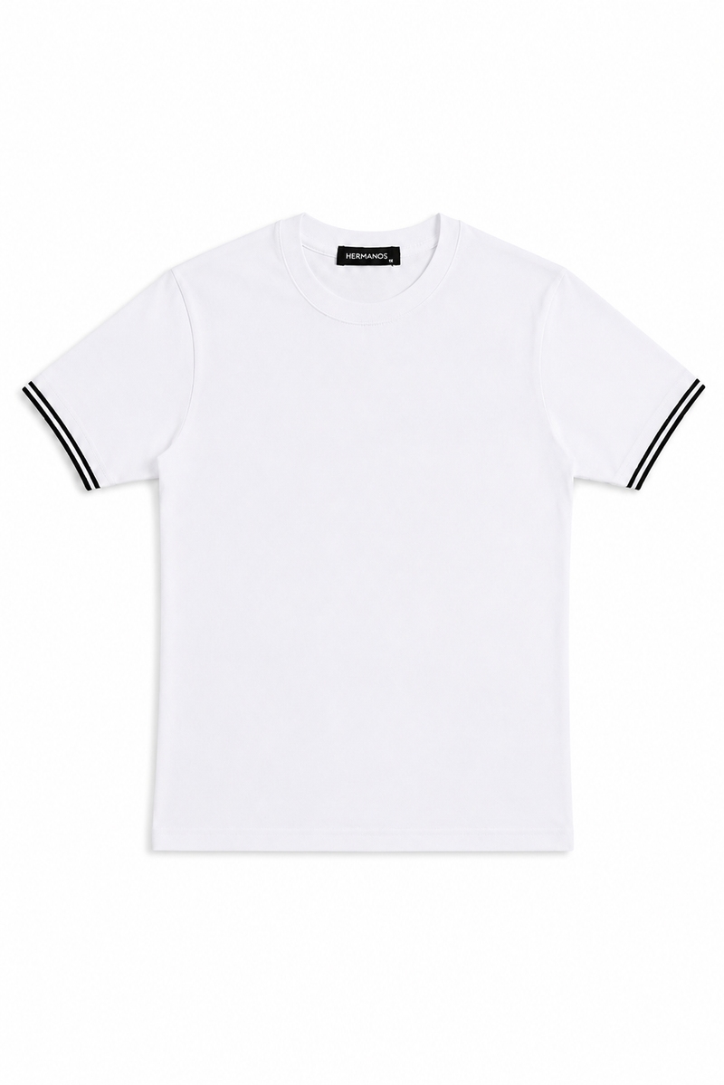 Contrast Tee — White / Black